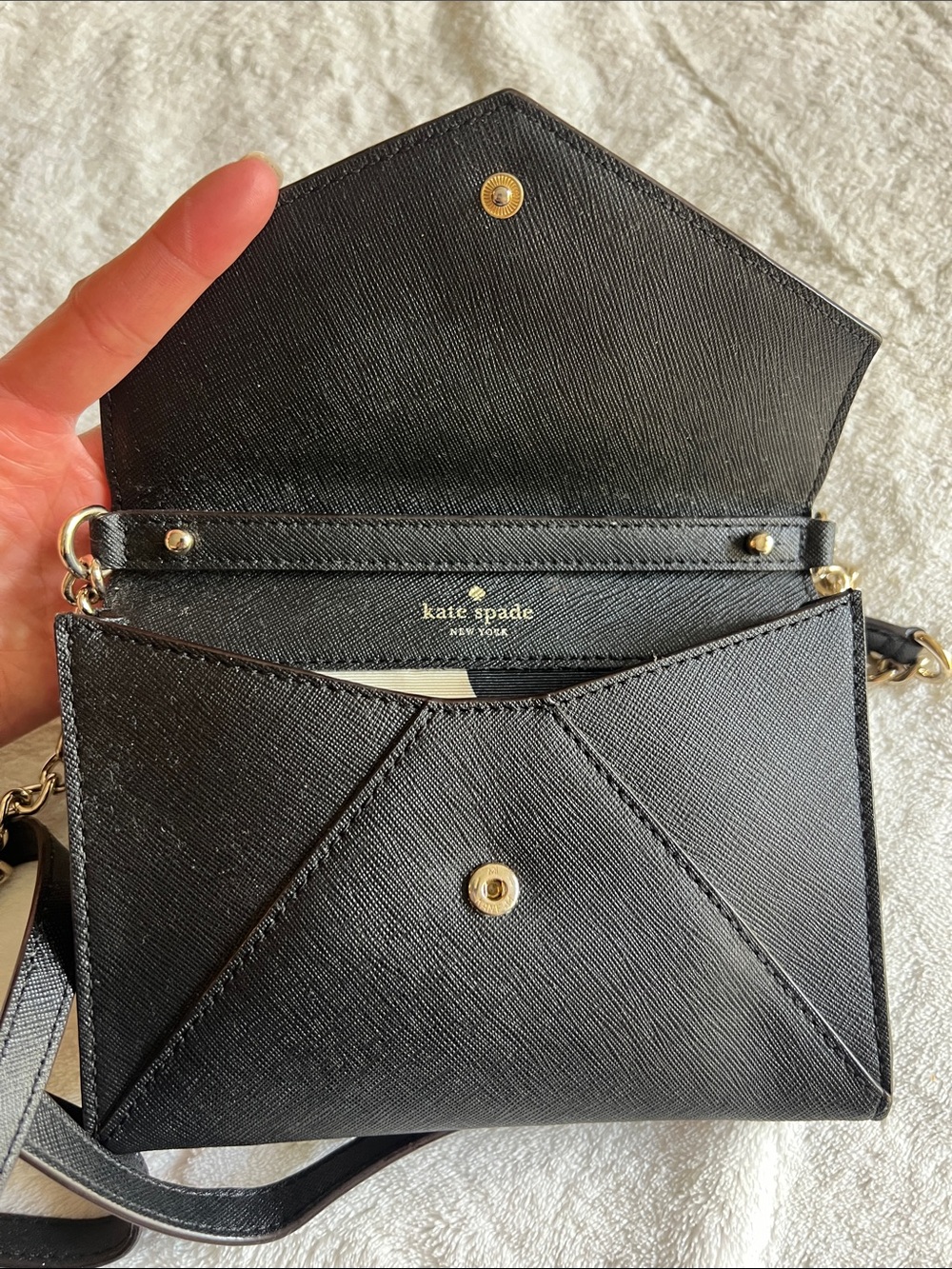 Kate Spade Crossbody Bag - Black Envelope - Picture 6 of 9